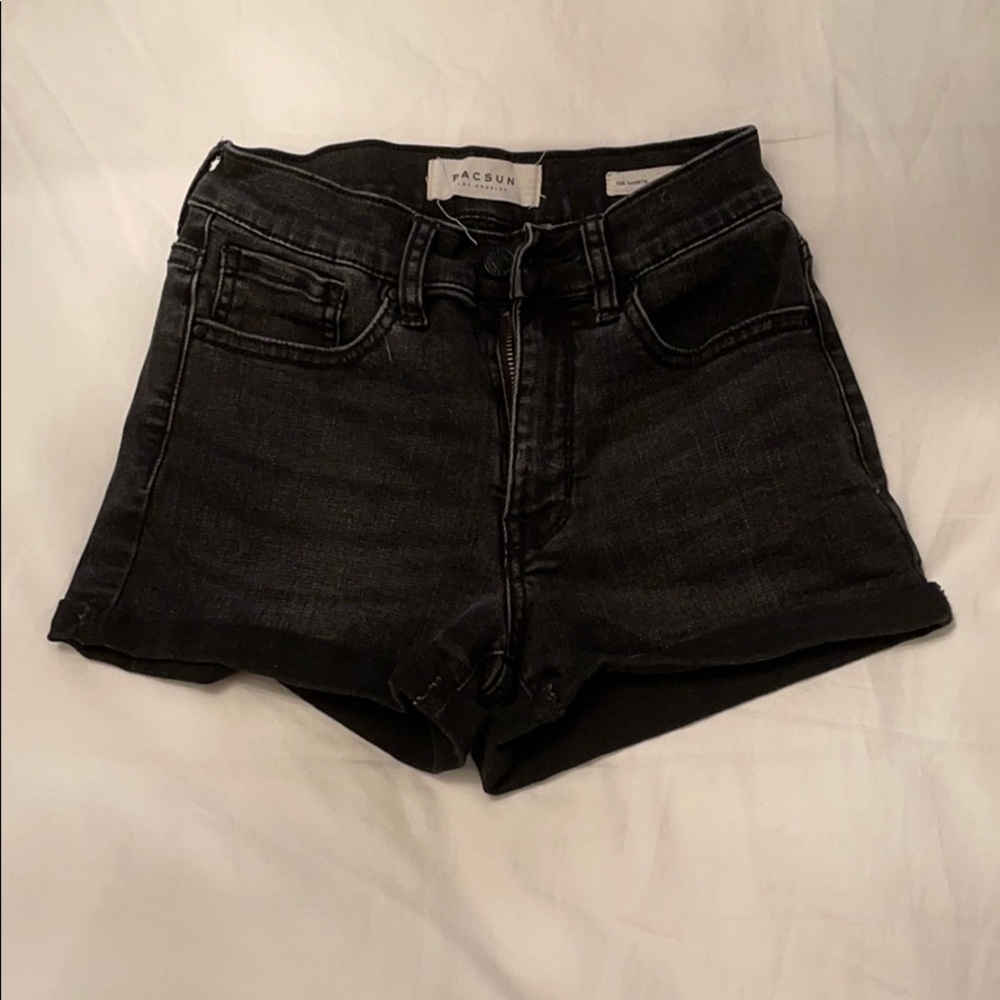 Black jean shorts